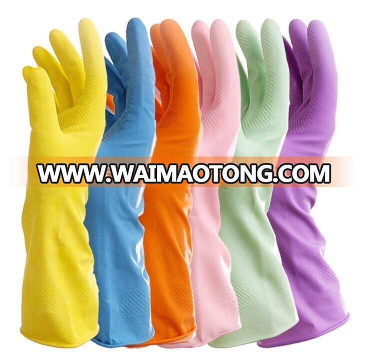 Wholesale garden rubber safety work latex household cleaning glove with CE certificate