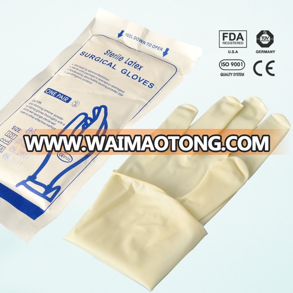 Disposable sterile latex surgical gloves medical